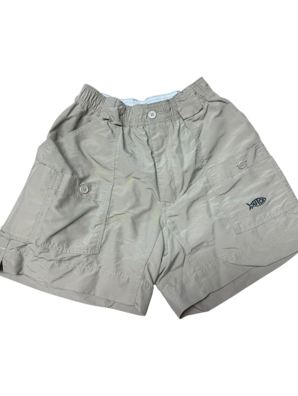 AFTCO Men's Beige Fishing Cargo Shorts Size 28 Boating Summer Beach